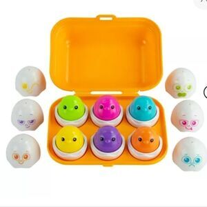 Lamaze Sort & Squeak Eggs, Shape Sorter, Color Matching Toy - 7ct